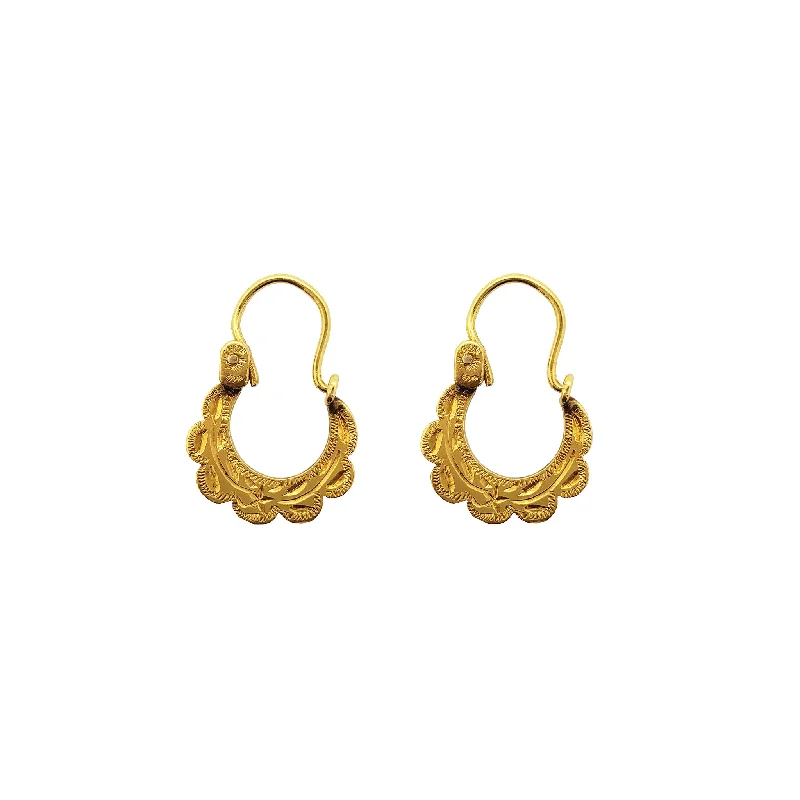 vintage earrings for women-Bustle Drop Earrings (18K)