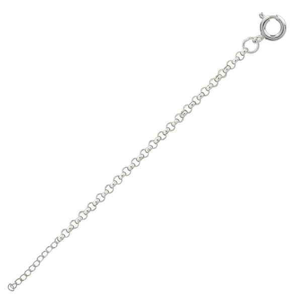 beaded anklet for women-Silver 925 High Polished Round Rolo 025 Anklets 1.8mm