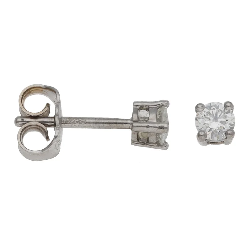 unique earrings for women-18ct White Gold 0.36ct Diamond Solitaire Earrings