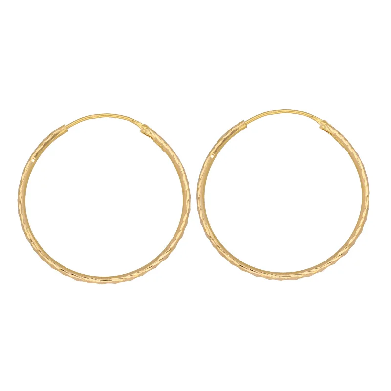 hoop earrings with stones for women-New 22ct Gold Fancy Plain Hoop Earrings 35mm