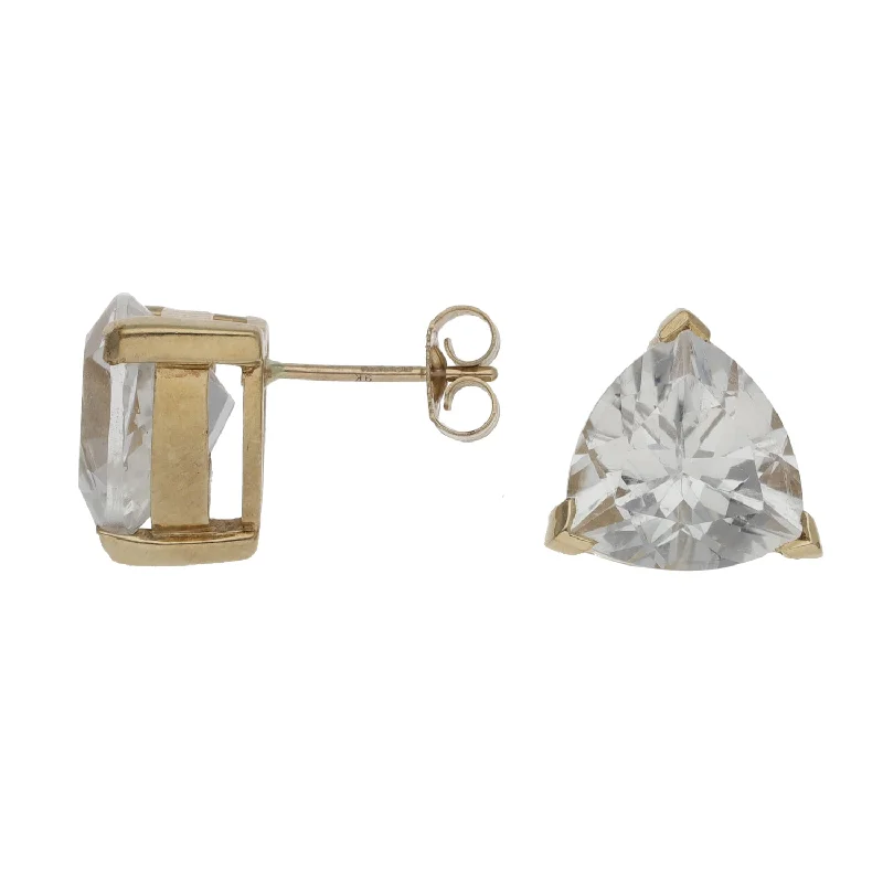 large earrings for women-9ct Gold Topaz Stud Earrings