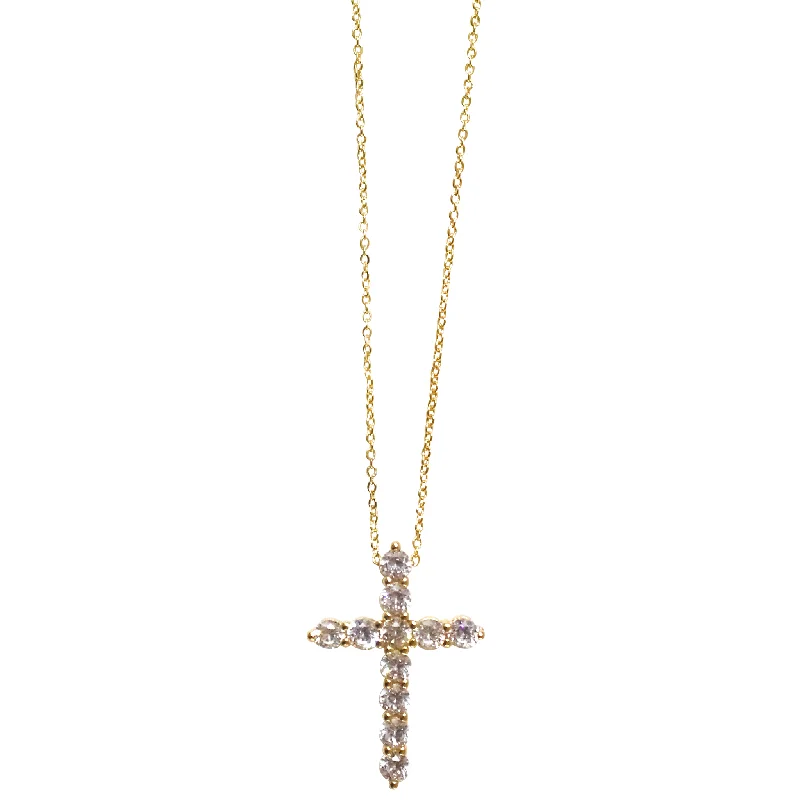 diamond necklace set for women-CZ Cross Necklace