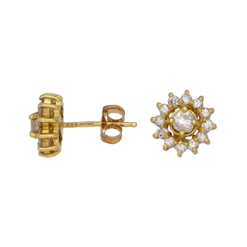 moon earrings for women-18ct Gold 0.48ct Diamond Cluster Earrings