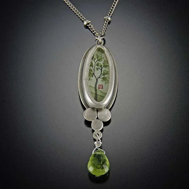 adjustable necklace for women-Spring Maple Necklace with Peridot