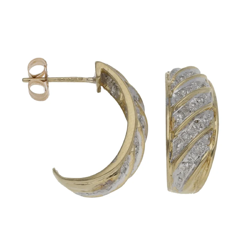 ear cuff earrings for women-9ct Gold 0.12ct Diamond Dress/Cocktail Earrings