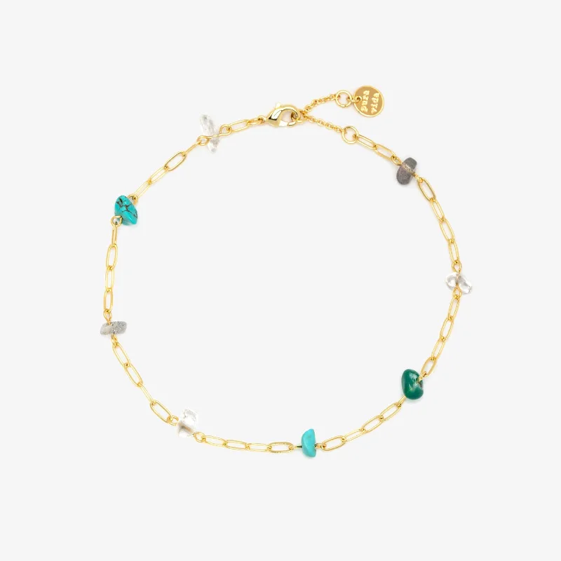 cuff bracelet for women-Earth Day Stone Chain Anklet