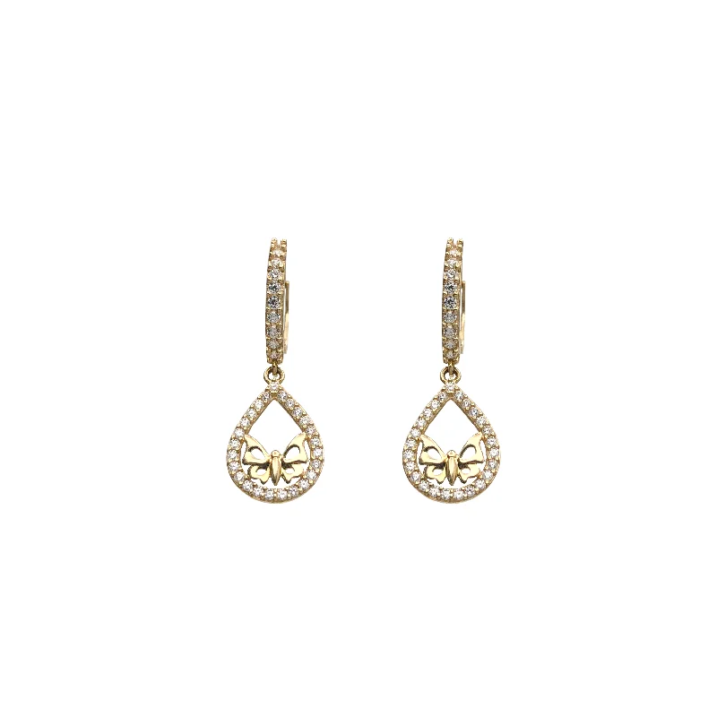 large stud earrings for women-Zirconia Dangling Earring (14K)