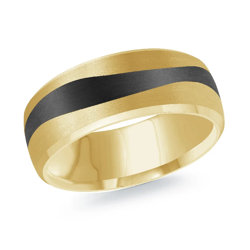 anniversary engagement ring for women-14K Yellow Gold Ring from the Noir Collection by Malo - MRDA-153-7Y