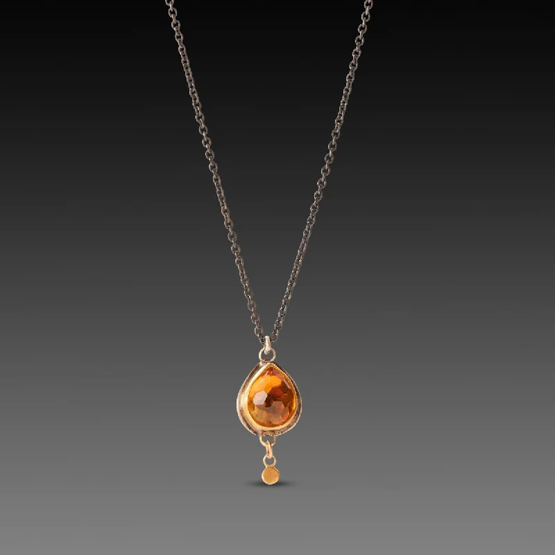 star necklace for women-Citrine Teardop Necklace