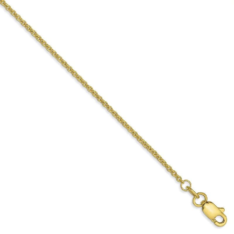 chunky bracelet for women-1.5mm 10k Yellow Gold Solid Cable Chain Anklet