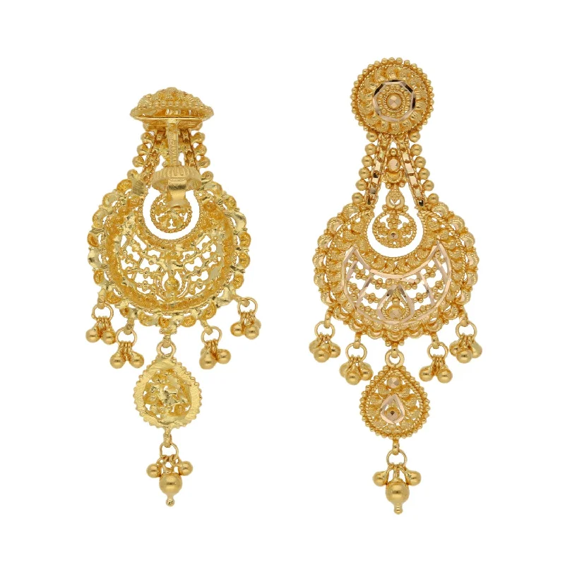 luxury diamond earrings for women-New 22ct Gold Filigree Drop/Dangle Earrings