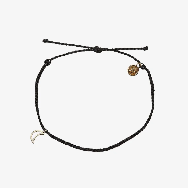 leather bracelet for women-Crescent Moon Anklet