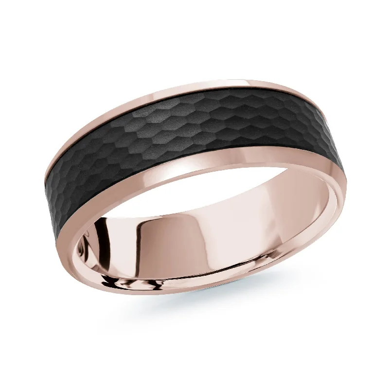 big diamond engagement ring for women-14K Rose Gold Ring from the Noir Collection by Malo - MRDA-132-7P