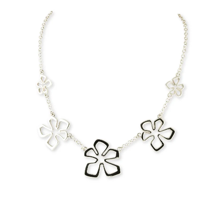 birthday necklace for women-Tiki Flower Chain Necklace