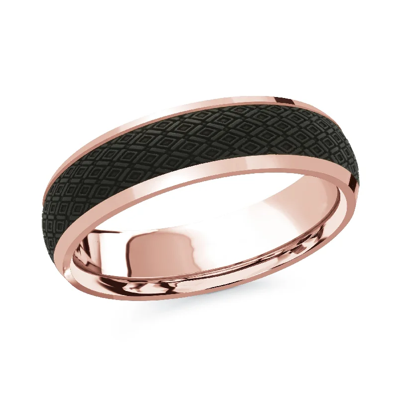 double halo engagement ring for women-14K Rose Gold Ring from the Noir Collection by Malo - MRDA-074-6P