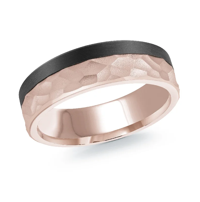 luxury engagement ring for women-14K Rose Gold Ring from the Noir Collection by Malo - MRDA-147-65P