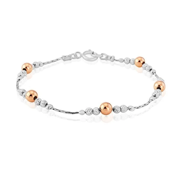 elegant gold bracelet for women-Lavan Rose Gold and Silver Anklet