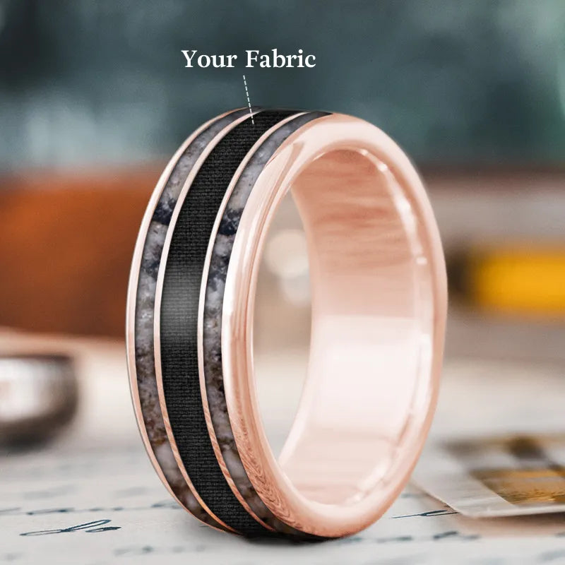 wedding band for women-Custom Design - 3-Inlay Wide Center Ring nMHLhSrxsZRwn2TZ0TRxBhXH