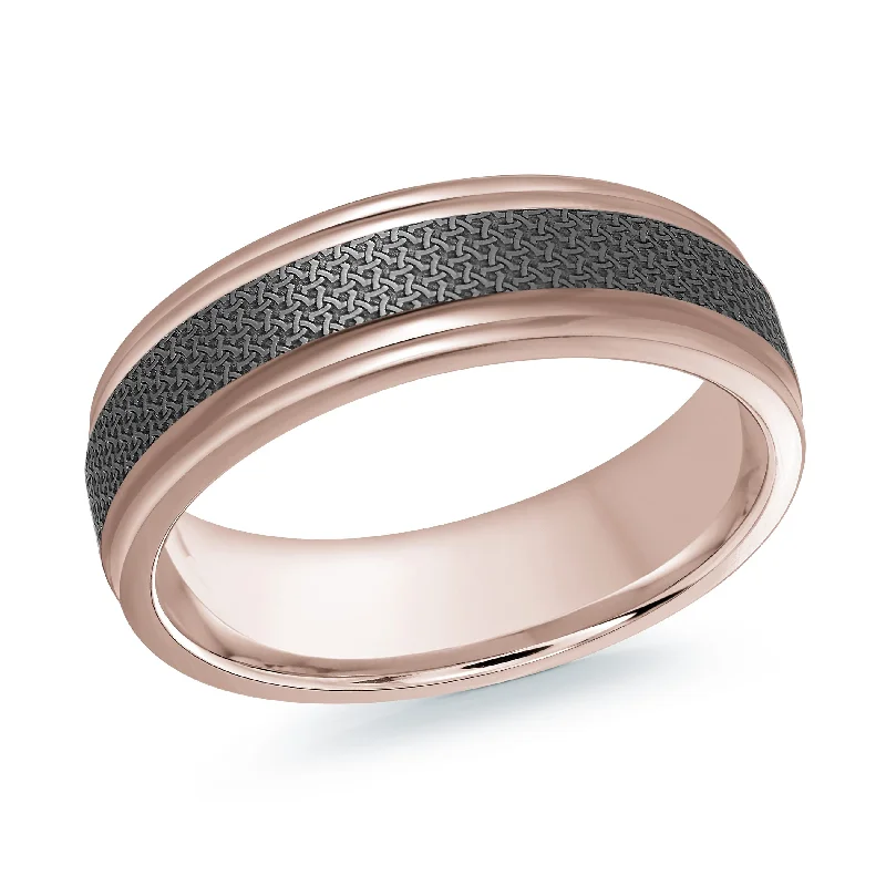 custom engagement ring for women-14K Rose Gold Ring from the Tantalum Collection by Malo - MRDTN-023-6P