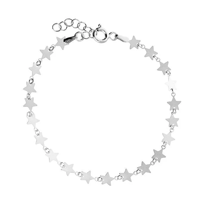 unique bracelet for women-Sterling Silver Stars Anklet