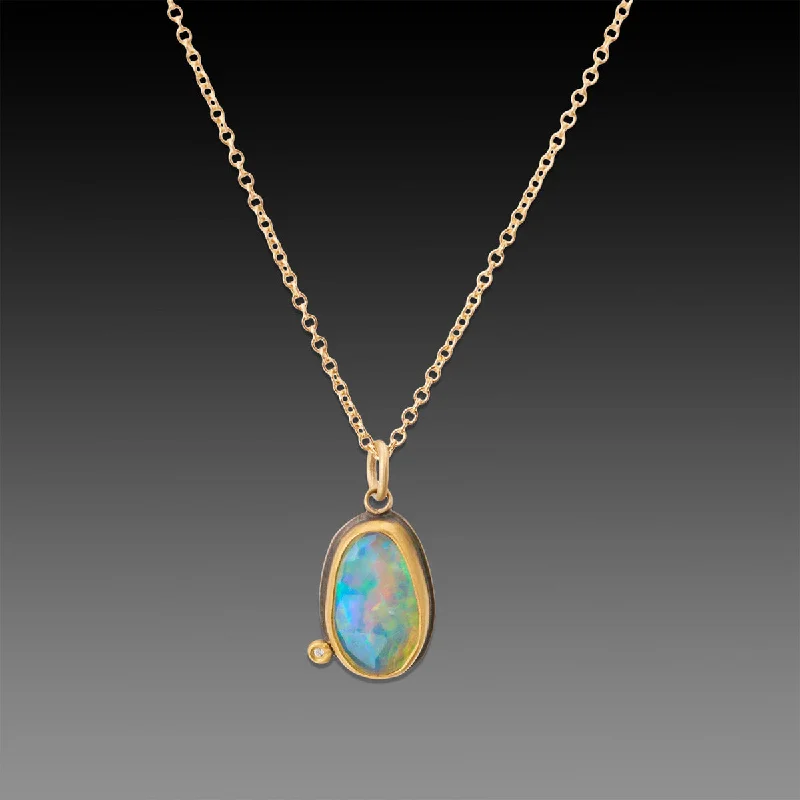 heart necklace for women-Ethiopian Opal Necklace