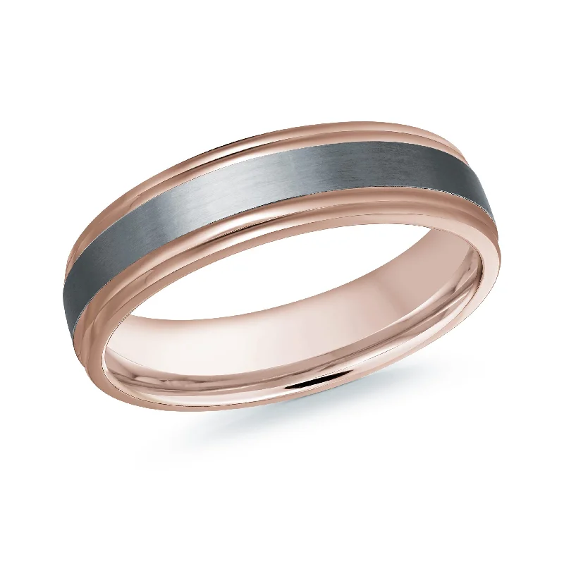 gold engagement ring for women-14K Rose Gold Ring from the Tantalum Collection by Malo - MRDTN-021-6P