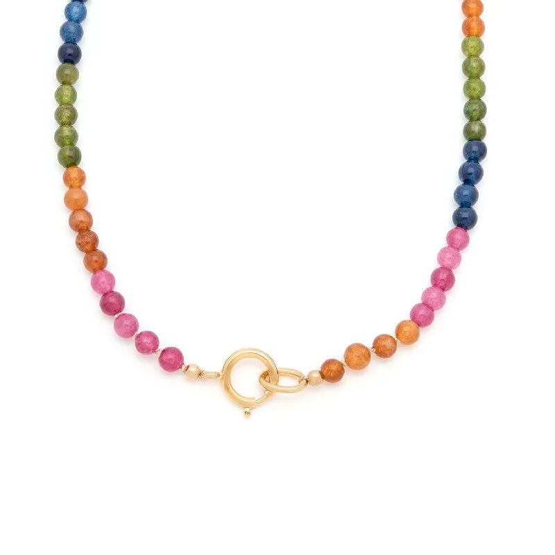 diamond necklace for women-Gemstone Necklace | Rainbow Jade