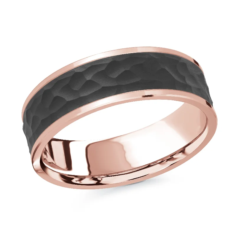 big diamond engagement ring for women-14K Rose Gold Ring from the Noir Collection by Malo - MRDA-076-7P