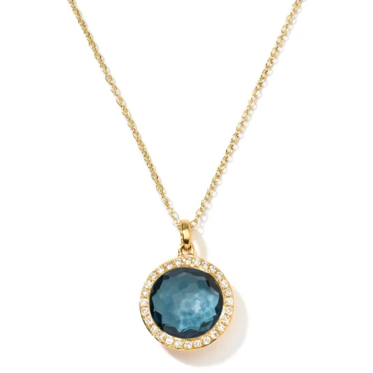 long necklace for women-18k London Blue Topaz Necklace