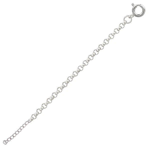 rose gold anklet for women-Silver 925 High Polished Round Rolo 030 Anklets 1.95mm