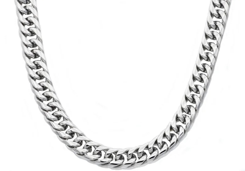 unique pendant necklace for women-Mens Stainless Steel Double Cuban Link Chain Necklace