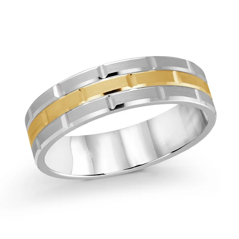 modern engagement ring for women-14K White Gold with 14K Yellow Gold Ring from the Executif Collection by Malo - MRD-476-6WY