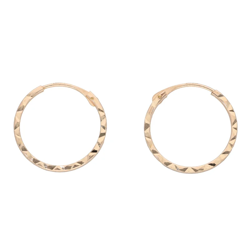 ear climbers for women-New 9ct Gold Small Hoop Earrings