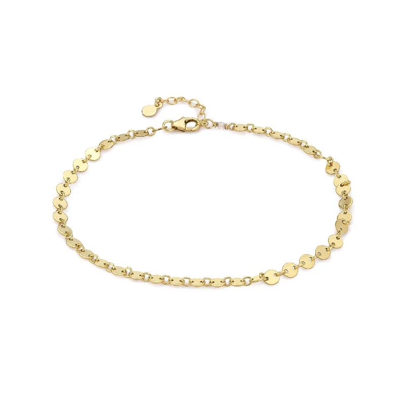 handmade bracelet for women-Sequin Chain Anklet