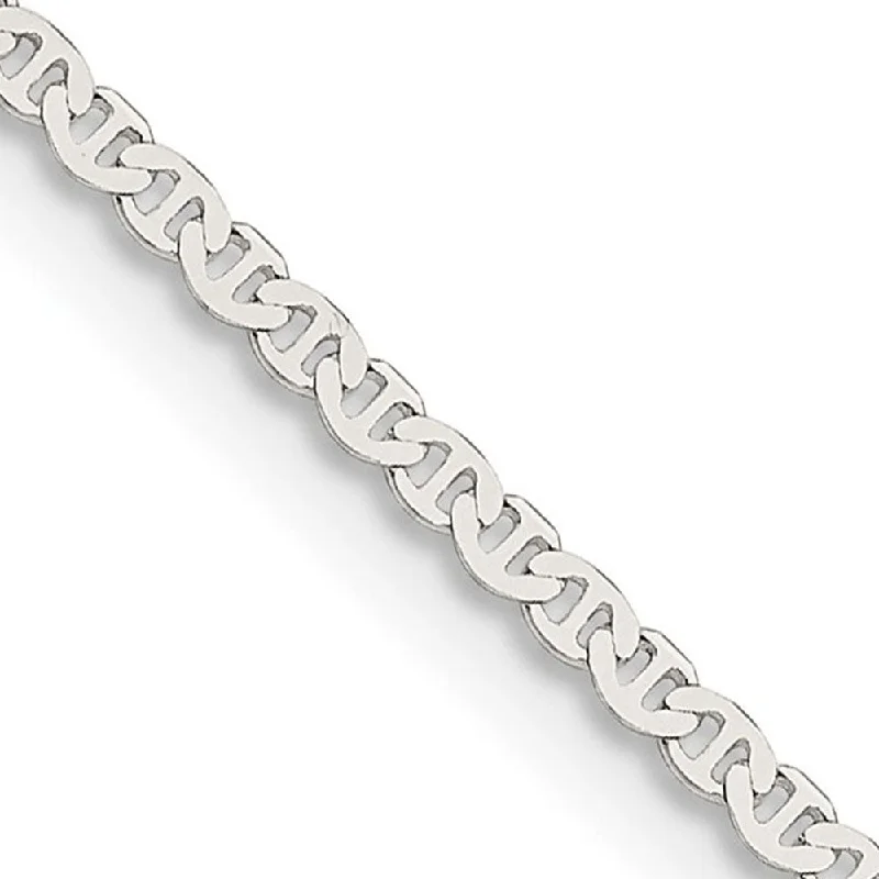 friendship bracelet for women-1.8mm Sterling Silver Solid Flat Anchor Chain Anklet