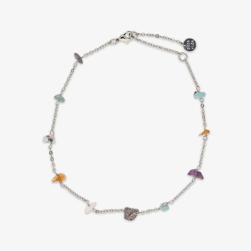 anklet with pearls for women-Rainbow Chip Chain Anklet