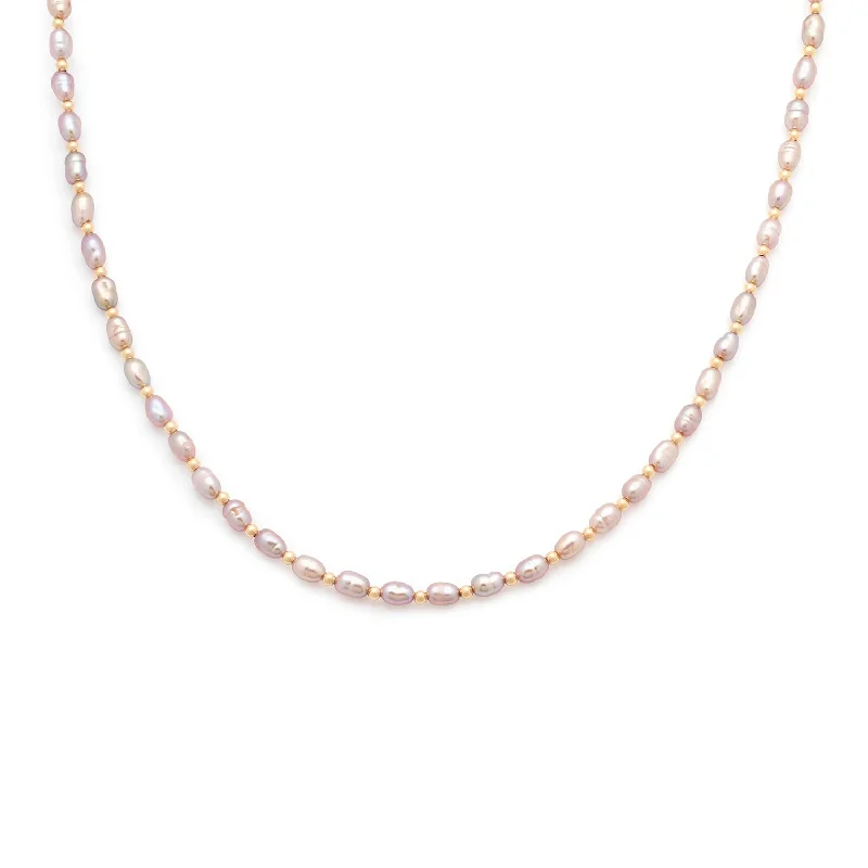 engraved necklace for women-Amalfi Mauve Necklace | Pearl