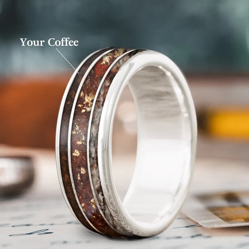 eternity ring for women-Custom Design - 3-Inlay Wide Center Ring H6PO2s0m6wq09pDOrvhid2LF