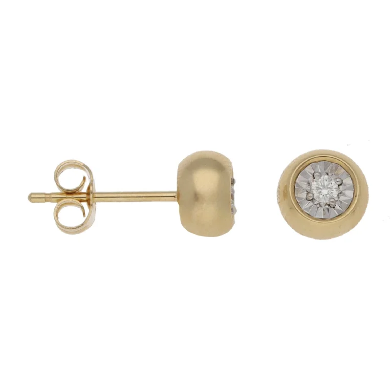 oval earrings for women-18ct Gold 0.10ct Diamond Stud Earrings