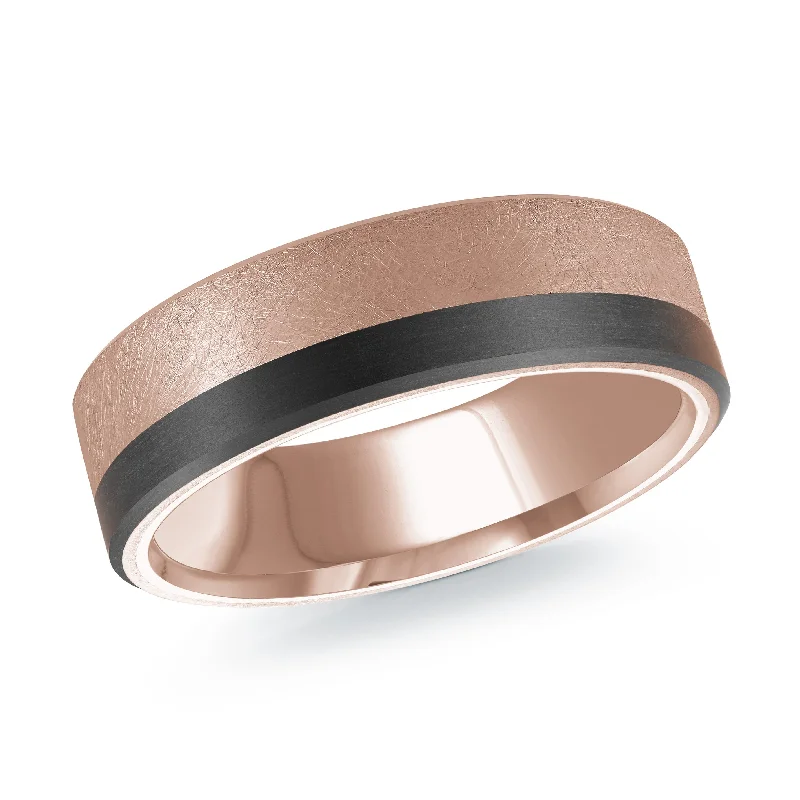 oval engagement ring for women-14K Rose Gold Ring from the Noir Collection by Malo - MRDA-149-65P