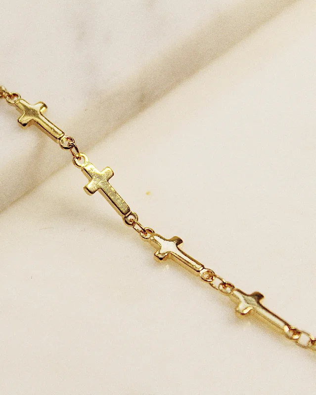 tropical anklet for women-All Around Cross Chain Anklet