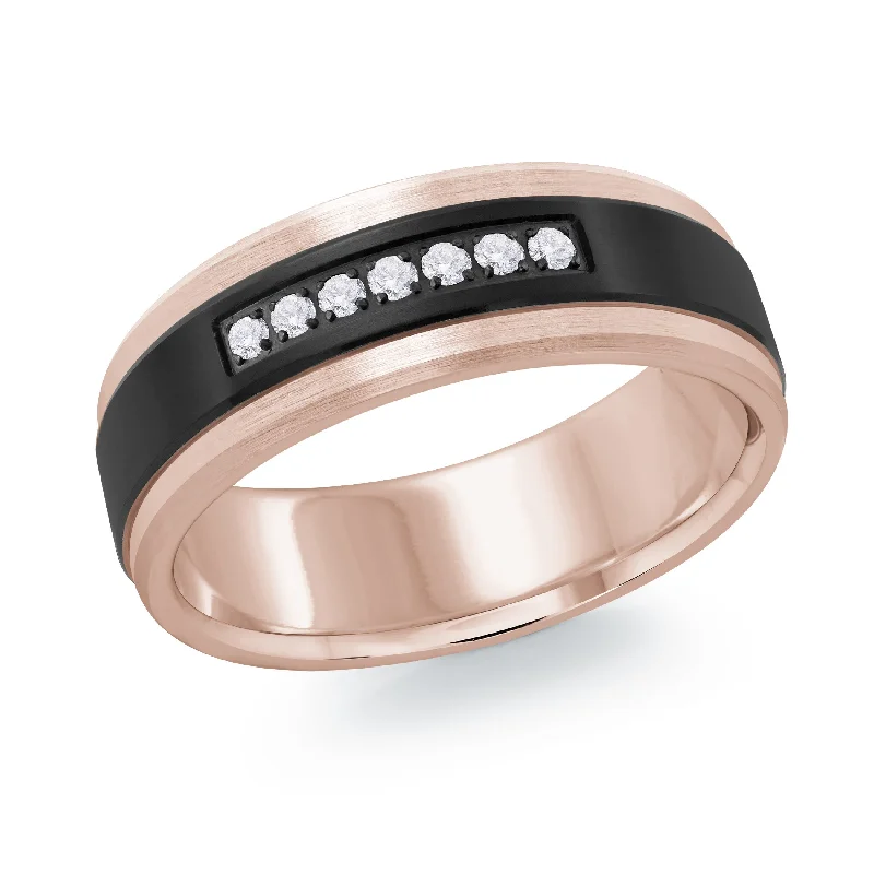 trendy engagement ring for women-14K Rose Gold Ring from the Titanium Collection by Malo - MRDTI-022-7PD