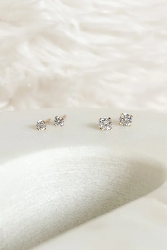 rhinestone earrings for women-CZ Studs