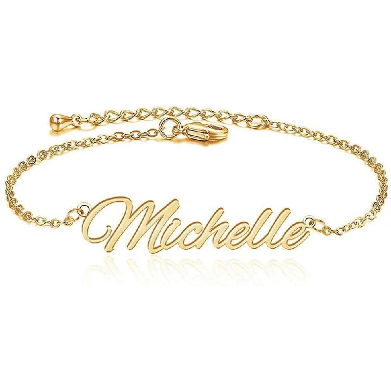 casual bracelet for women-Custom Name Anklet