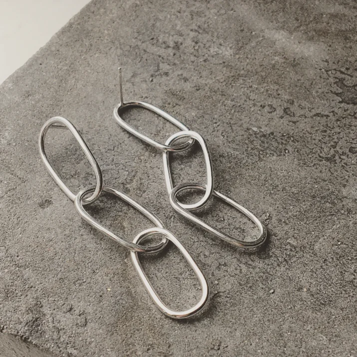 hoop earrings for women-Soikea Kolme Earring Silver