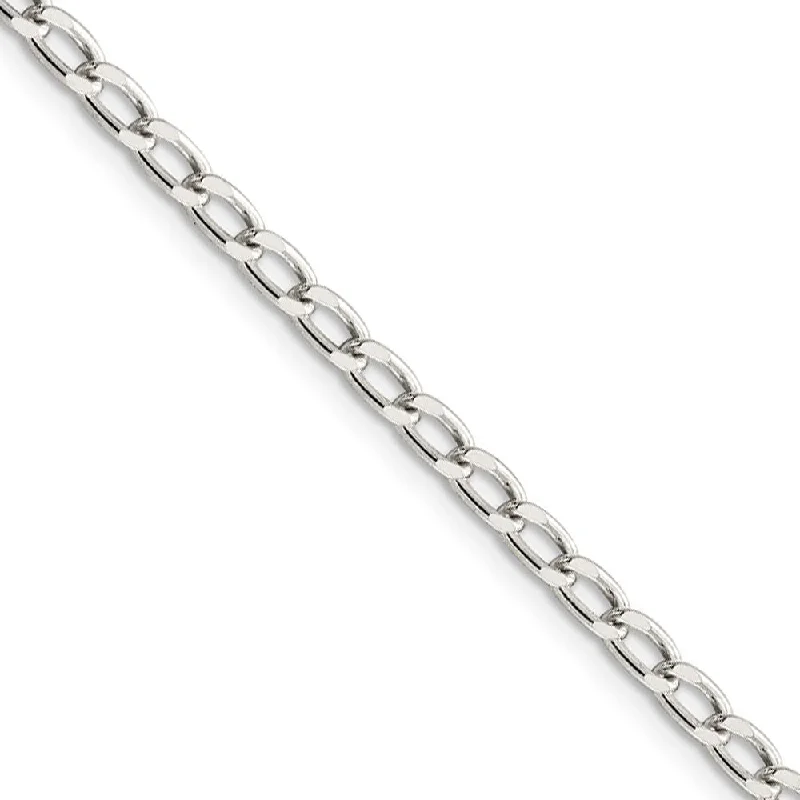 modern bracelet for women-3.2mm, Sterling Silver Solid Open Curb Chain Anklet