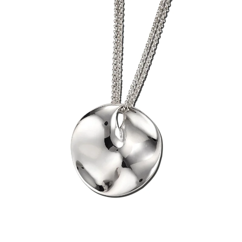 layering necklace for women-Mobius Disc on Double Chain