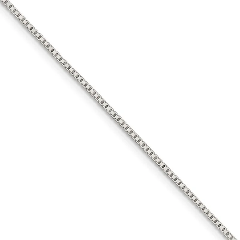 thin gold anklet for women-1.1mm, Sterling Silver, Solid Box Chain Anklet, 10 Inch