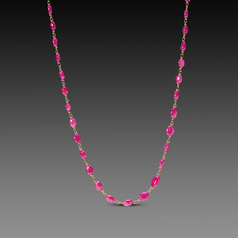 unique pendant necklace for women-Vibrant Ruby Beaded Necklace