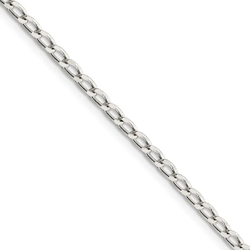 dainty anklet for women-2.8mm, Sterling Silver Solid Open Curb Chain Anklet